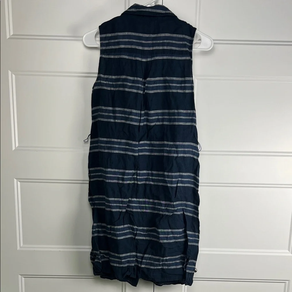 Michael Kors Navy Striped Midi Dress